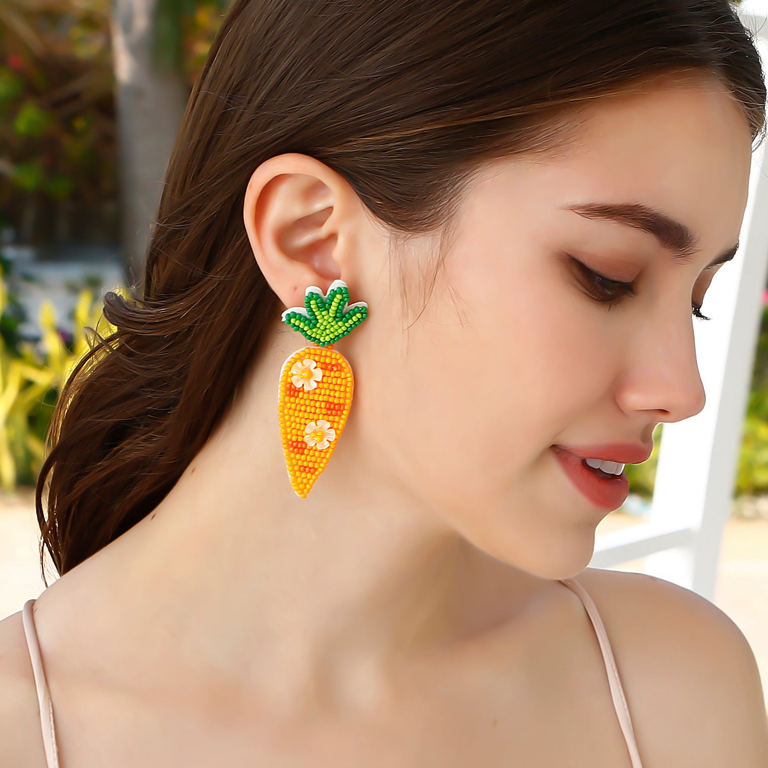 Wholesale Easter Beads Carrot Earrings